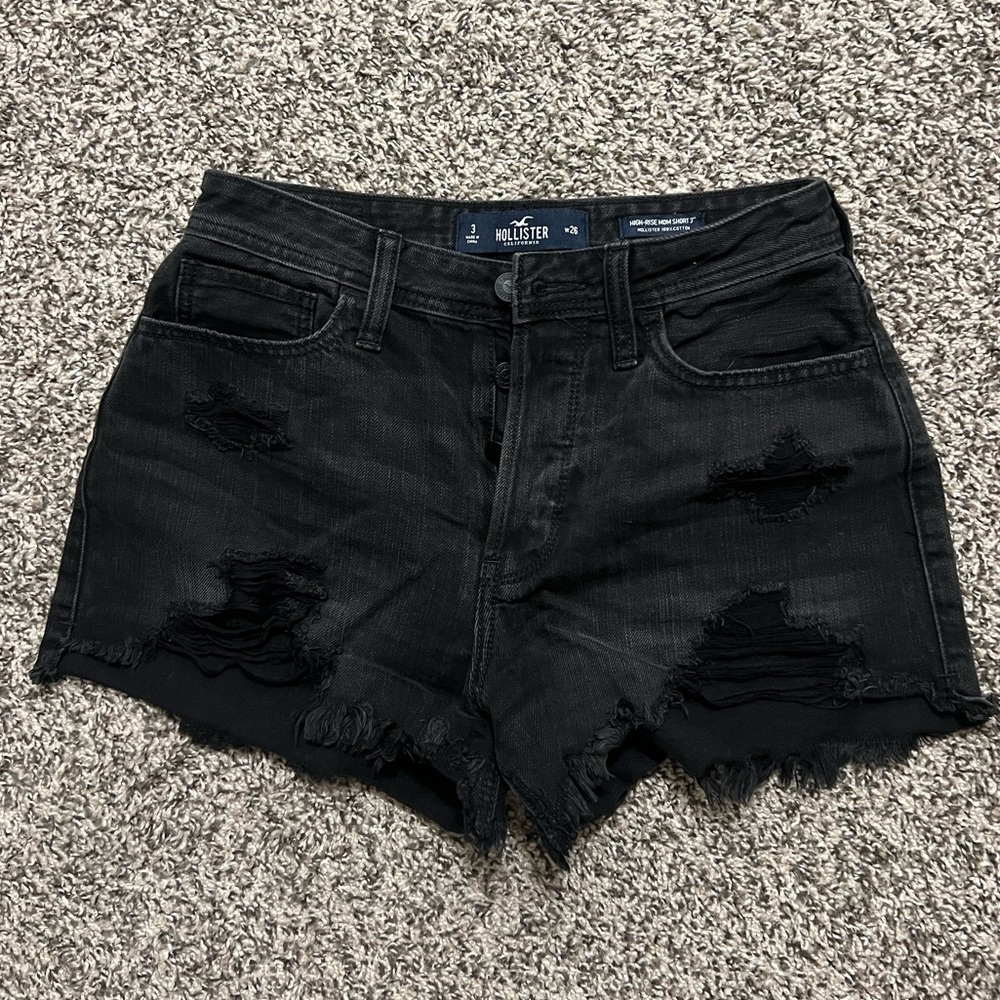 High rise mom short black Hollister jeans